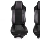 Set huse scaune camion compatibile RENAULT PREMIUM II 2005-2013, piele ecologica cu catifea, negru cu negru, Deluxe