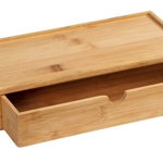Cutie depozitare cu sertar, Wenko, Terra, 28 x 6 x 14 cm, lemn de bambus, maro, Wenko