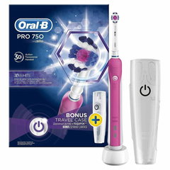 Periuta electrica Oral-B PRO 750 Pink + Husa pentru calatorie