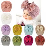 Caciulita tip turban cu fundita din tulle aplicata, 