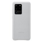 Husa Cover Leather Samsung pentru Samsung Galaxy S20 Ultra Silver