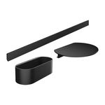 Set accesorii baie, Hansgrohe Wallstoris 27966670, negru mat, 3 piese