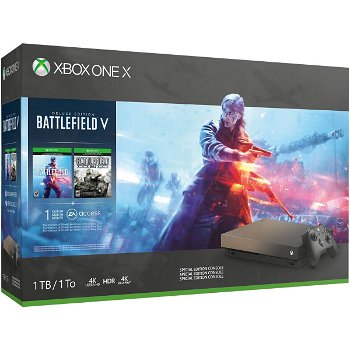 Consola Microsoft Xbox One X - 1TB Battlefield V Gold Rush Special Edition Bundle