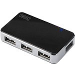 DIGITUS Hub 4-port USB 2.0 HighSpeed, Power Supply, black, Assmann