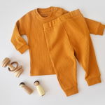 Set bluzita cu maneca lunga si panataloni lungi din bumbac organic si 5% elastan - sofran, baby cosy (marime: 3-6 luni), BabyJem