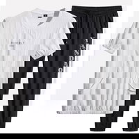 Set de 2 piese pentru barbati, casual, cu bluza cu buzunare ?i maneca scurta ?i pantaloni cu elastic in talie, Neer