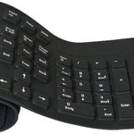 Tastatură flexibilă LogiLink cu fir negru DE (ID0019A), LogiLink
