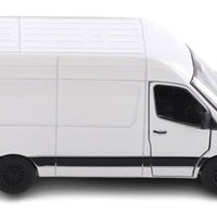 Macheta metalica Kinsmart Mercedes-Benz Sprinter, Alb, scara 1:36, Brand Toys