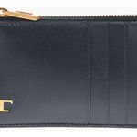 TOD'S Leather Galassia Card Holder With Gold-Toned Hardware Blue