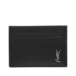 Saint Laurent SAINT LAURENT Cassandre Tiny leather card case BLACK, Saint Laurent