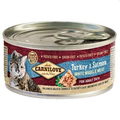 CARNILOVE Cat Turkey&Salmon 24 x 100 g hrana umeda pentru pisici, curcan si somon, CARNILOVE