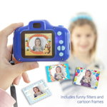 Aparat foto digital pentru copii Kidmera InnovaGoods, 3-in-1, foto/video/jocuri, USB, albastru, InnovaGoods
