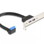 Bracket USB 3.2 pin header la 2 x USB-A 0.5m, Delock 83015, Delock