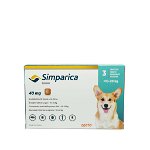 Simparica 40 mg pentru câini de 10 - 20 kg, 3 comprimate masticabile, Zoetis