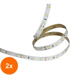 
Set 2 x Banda LED SMD2835 cu Lumina Rece 6000 K Well, 1 2V 60 LED/m, IP54, 5 m
