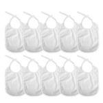 Set 10 bavete bumbac, rezistente la apa, White, alb