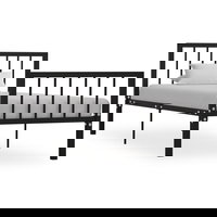 Cadru de pat vidaXL, negru, 100 x 200 cm, metal 15.3 kg 284569