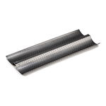 Tavă pentru Cuptor Pâine Metal Gri închis (38 x 16 x 2,5 cm), BigBuy Home