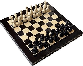 Joc de societate - Sah si table - Alb-Negru, 39x39 cm, Negru, 6 ani+