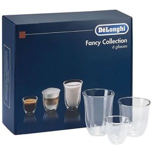 Set pahare cafea DE LONGHI MIX, 6 piese, 90-330 ml, sticla