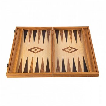 Set joc table backgammon lemn cu aspect de stejar , 38x23 cm, Manopoulos