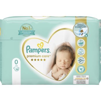 Pampers Premium Care Newborn Size 0 scutece de unică folosință < 2,5 kg 30 buc, Pampers