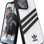 Husa de protectie pentru iPhone 13 Pro Max Adidas, cauciuc, alb/negru, 6,7 inchi