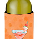 Caroline`s Treasures Vara Martini Orange Polkadot sticla de vin Beverge Izolator Hugger Multicolore Wine Bottle, 