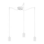 Pendul minimalist cu 3 lumini, Sotto Luce Rei, metal alb, cablu textil alb de 1,5 m, 3 x prize E27