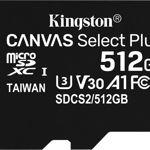 Flash card Micro-SD Plus 512GB Kingston Canvas