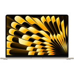 Laptop Apple MacBook Air 15" cu procesor Apple M3, 8 nuclee CPU si 10 nuclee GPU, 8GB, 512GB SSD, Starlight, INT KB