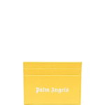 Palm Angels PALM ANGELS Leather credit card case Yellow, Palm Angels
