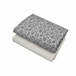 KidsDecor - Set cearceafuri "Gray Hearts" patut bebelus 63x127 cm, cu elastic din bumbac