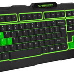 Tastatura gaming USB iluminata LED verde 104 taste Shadow Esperanza