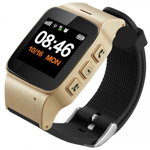Smartwatch iUni U100 Plus, Display OLED 0.96inch, 32MB RAM, 32MB Flash, Wi-Fi (Auriu/Negru), iUni