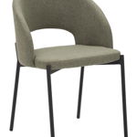 Set 2 scaune Helsinki, Lemn Metal Fibre sintetice, Verde Negru, 80x51x53 cm, Mauro Ferretti