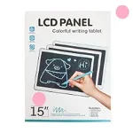 Tableta LCD pentru scris si desenat color, 15 inchi, Kids world, Roz