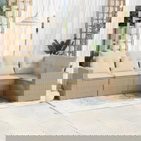 Set canapele de gradina cu perne vidaXL, 5 piese, bej, poliratan, 30.5 kg 3218918