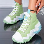 Pantofi Sport, culoare Verde, material Textil - cod: P12284, ABC