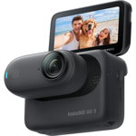 Camera video sport Insta360 GO3, 64GB, Control Vocal, Waterproof IPX8, Editare AI (Negru), Insta360