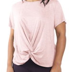 Imbracaminte Femei 90 Degree By Reflex Twist Front T-Shirt Heather Mini Rose