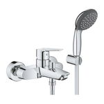 Set baterie de cada Grohe Start 23413002, 1/2, montare pe perete, monocomanda, diverter, para de dus, furtun 1.5 m, suport, Crom, Grohe