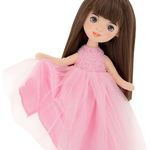 Papusa de plus - Sophie in a Pink Dress with Roses - 32 cm