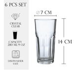 Set 6 pahare din sticla de 280 ml, Cesiro