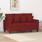 Canapea cu 2 locuri, textil, rosu vin, 120 cm, model 6, VidaXL