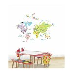 Set autocolante Ambiance World Map for Children, Ambiance