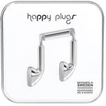 HAPPY PLUGS Casti Audio Deluxe in Ear cu Microfon Argintiu