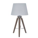 Veioză trepied Nautics, 64x37.5x37.5 cm, lemn/poliester, maro/alb, 