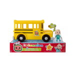 Autobuz scolar de jucarie muzical, Jazwares, Cocomelon, Plastic, 2+, Galben/Negru
