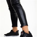 Pantofi sport dama Fila negri cu alb din piele ecologica Disruptor V1 Premium, Kalapod
